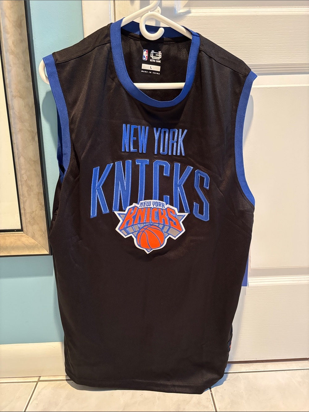 NBA New York Knicks Black and Blue Sleeveless Jersey Tank